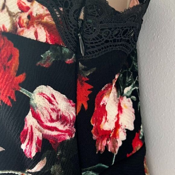 Foxiedox by Anthro Floral Print and Lace Slip Dress Size Petite L - Picture 4 of 8
